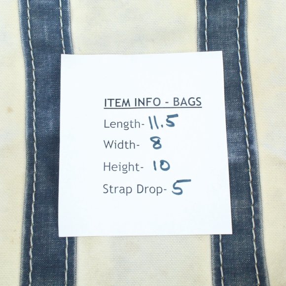Vintage LL BEAN Boat & Tote Cream Canvas Blue Trim Tote Handbag - Picture 11 of 11